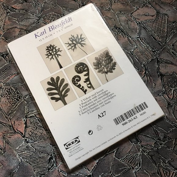 Five Vintage IKEA Karl Blossfeldt Art Cards Made in Great Britain 1998 - Picture 2 of 5